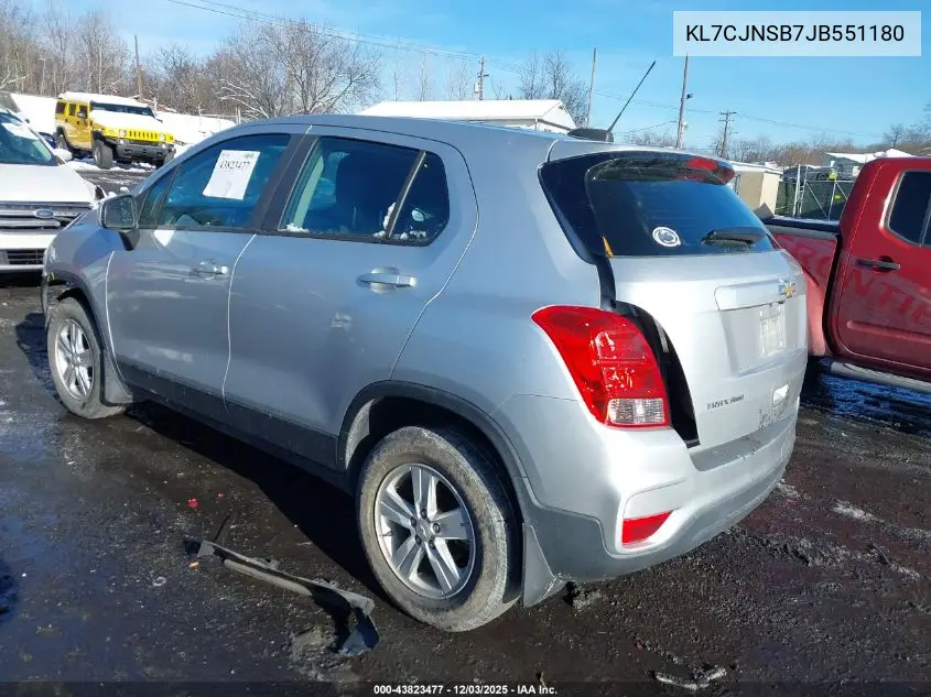 KL7CJNSB7JB551180 2018 Chevrolet Trax Ls