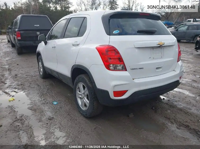 3GNCJNSB4KL386148 2019 Chevrolet Trax Ls