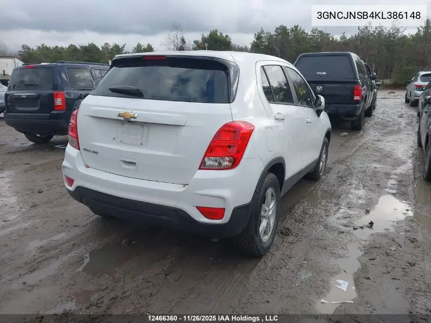 3GNCJNSB4KL386148 2019 Chevrolet Trax Ls