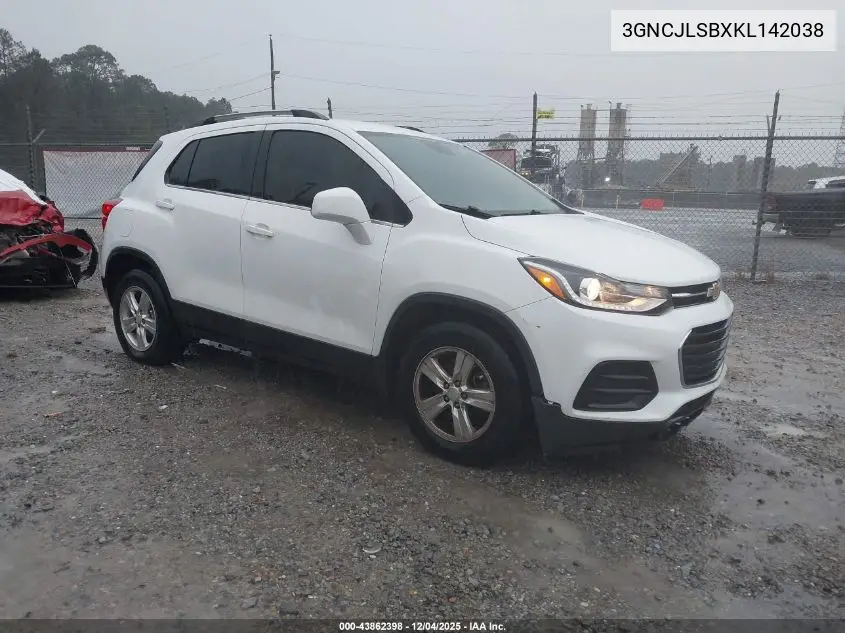3GNCJLSBXKL142038 2019 Chevrolet Trax Lt
