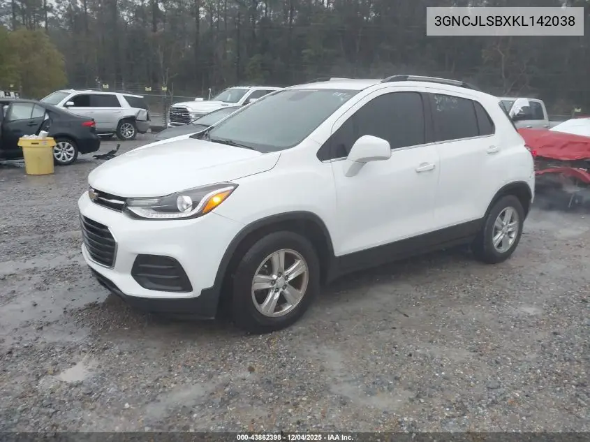 3GNCJLSBXKL142038 2019 Chevrolet Trax Lt