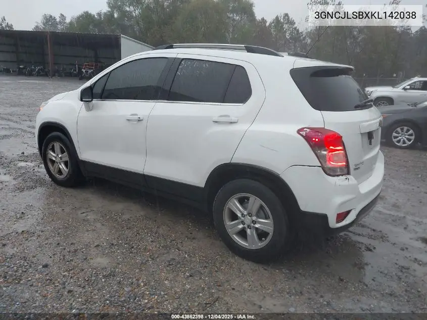 3GNCJLSBXKL142038 2019 Chevrolet Trax Lt