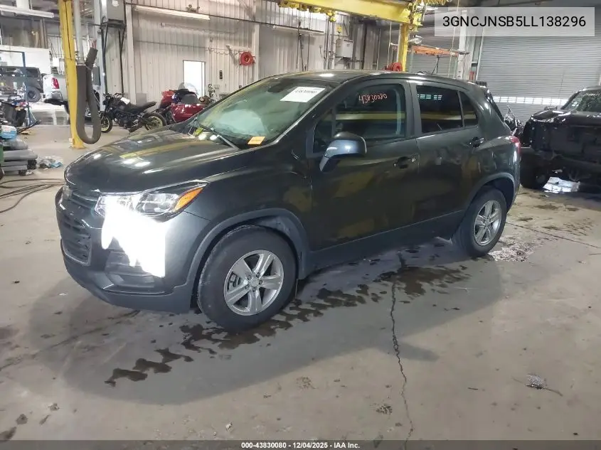 3GNCJNSB5LL138296 2020 Chevrolet Trax Awd Ls