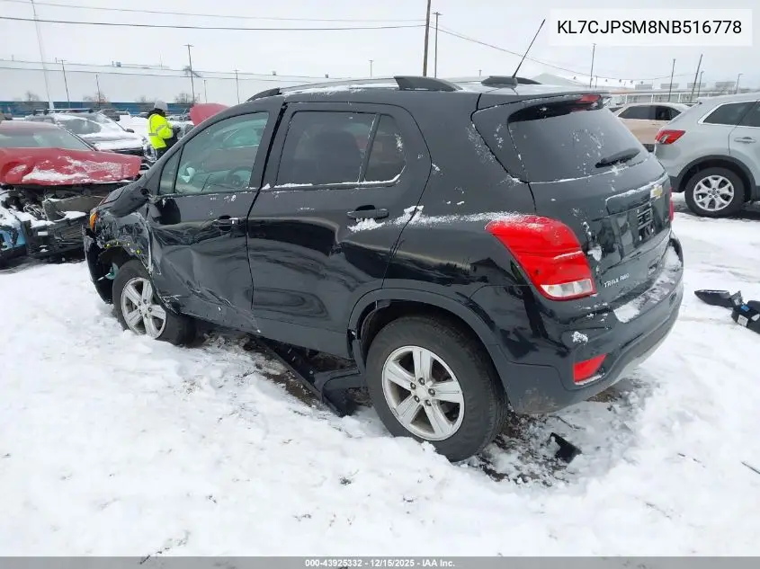 KL7CJPSM8NB516778 2022 Chevrolet Trax Awd Lt