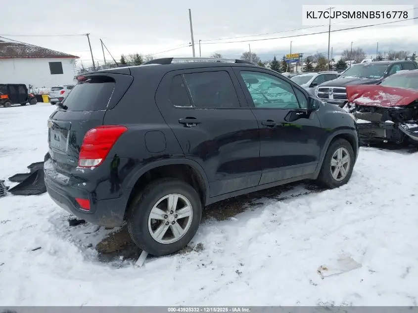 KL7CJPSM8NB516778 2022 Chevrolet Trax Awd Lt