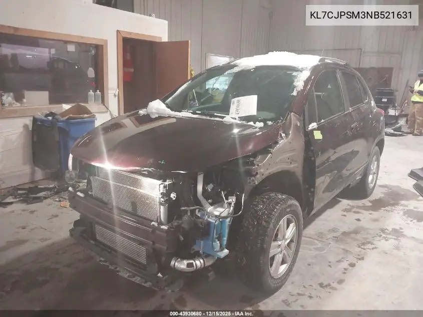 KL7CJPSM3NB521631 2022 Chevrolet Trax Awd Lt