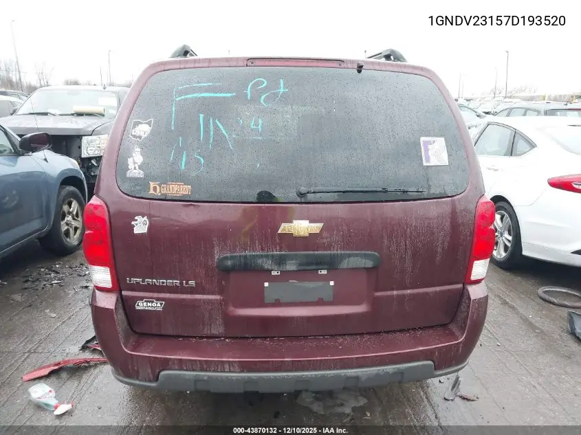 1GNDV23157D193520 2007 Chevrolet Uplander Ls