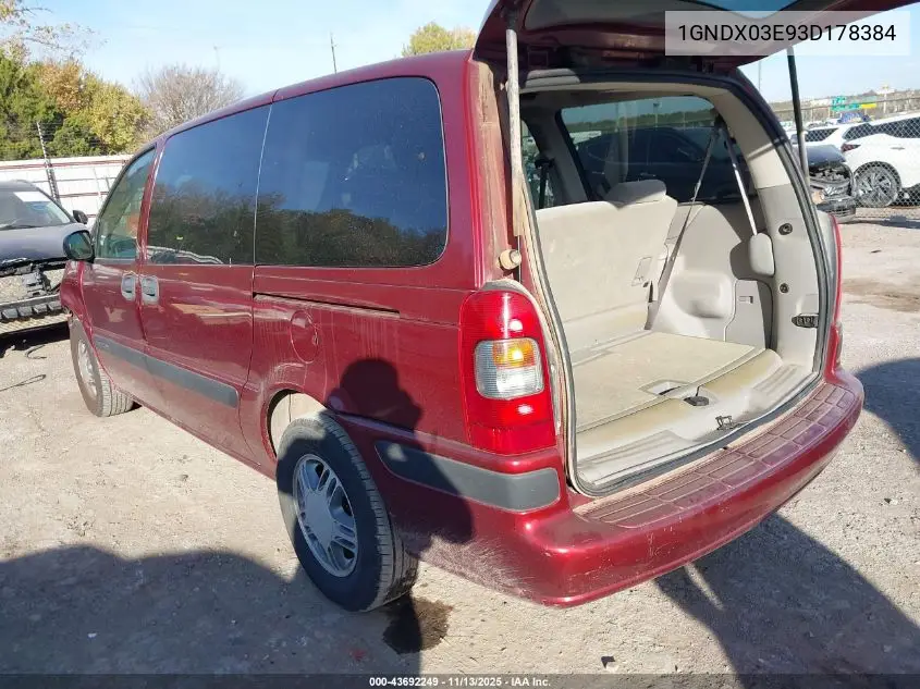 1GNDX03E93D178384 2003 Chevrolet Venture Ls