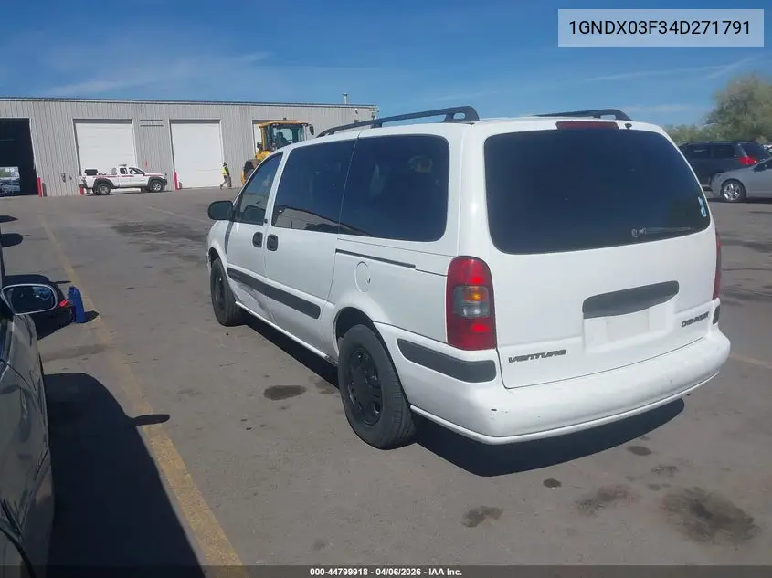2004 Chevrolet Venture VIN: 1GNDX03F34D271791 Lot: 44799918