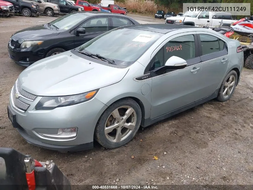 1G1RB6E42CU111249 2012 Chevrolet Volt