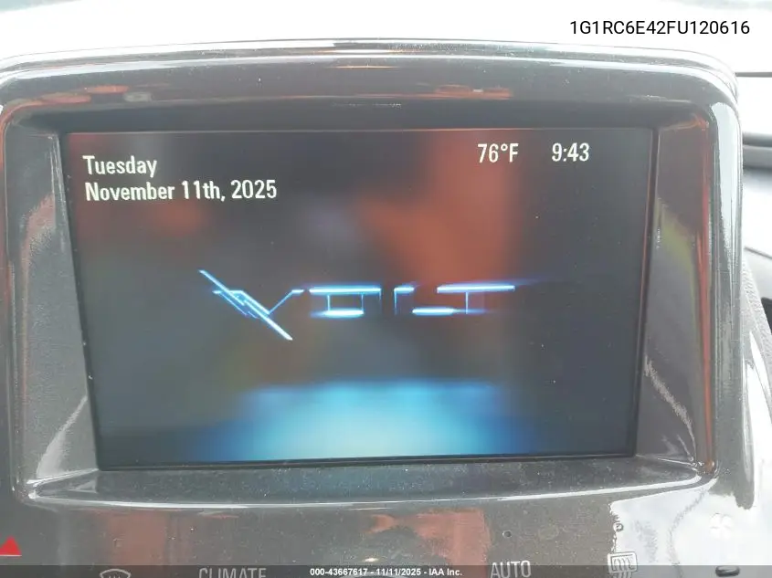 1G1RC6E42FU120616 2015 Chevrolet Volt