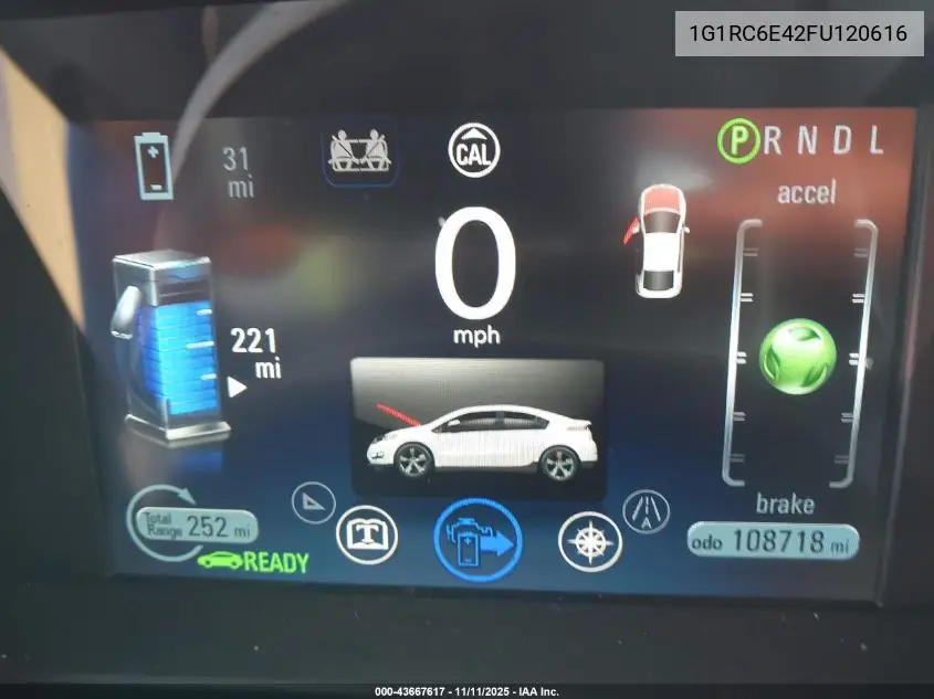 1G1RC6E42FU120616 2015 Chevrolet Volt