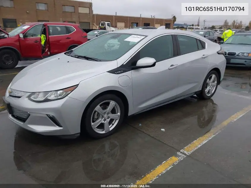 1G1RC6S51HU170794 2017 Chevrolet Volt Lt
