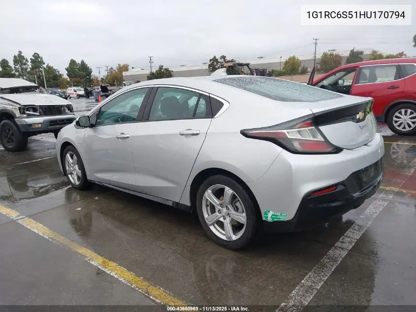 1G1RC6S51HU170794 2017 Chevrolet Volt Lt