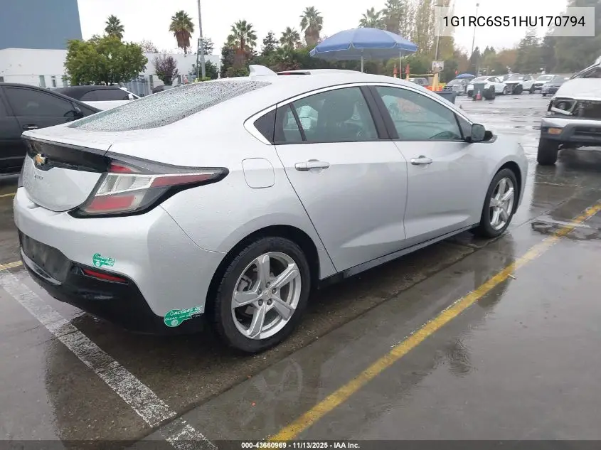 1G1RC6S51HU170794 2017 Chevrolet Volt Lt