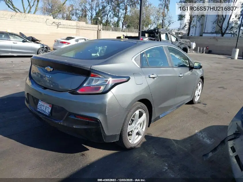 1G1RC6S57HU216807 2017 Chevrolet Volt Lt