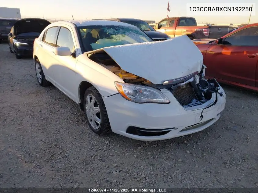 1C3CCBABXCN192250 2012 Chrysler 200 Lx