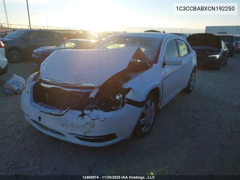 1C3CCBABXCN192250 2012 Chrysler 200 Lx
