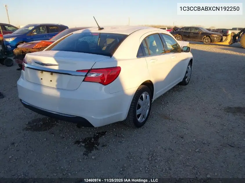1C3CCBABXCN192250 2012 Chrysler 200 Lx