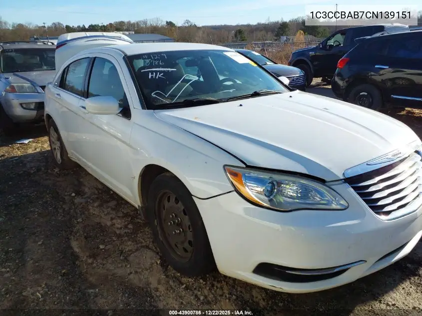 1C3CCBAB7CN139151 2012 Chrysler 200 Lx