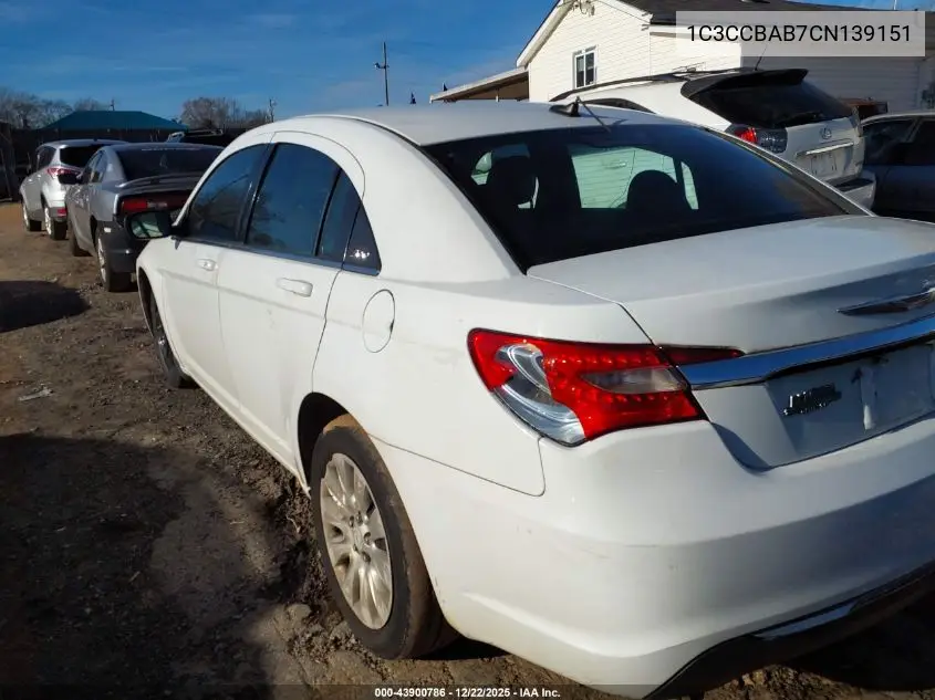 1C3CCBAB7CN139151 2012 Chrysler 200 Lx