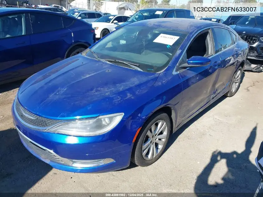 1C3CCCAB2FN633007 2015 Chrysler 200 Limited