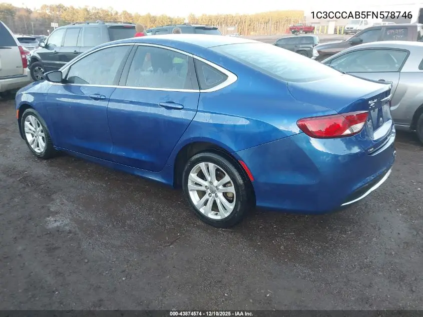 1C3CCCAB5FN578746 2015 Chrysler 200 Limited