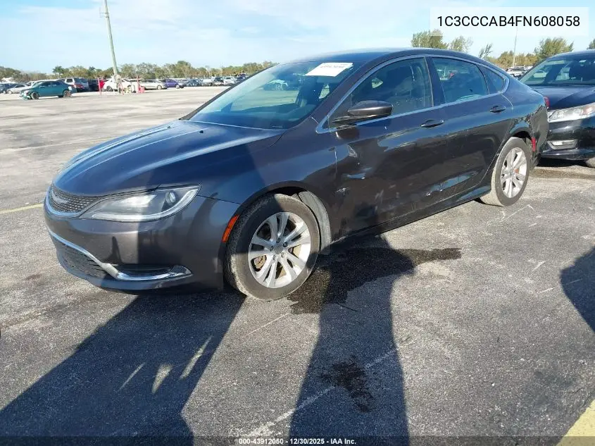 1C3CCCAB4FN608058 2015 Chrysler 200 Limited