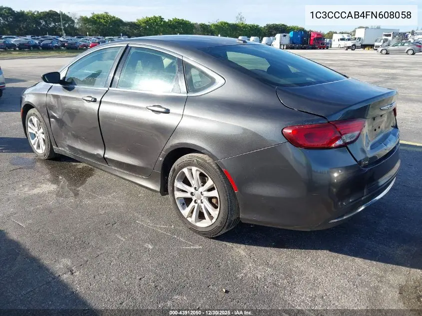 1C3CCCAB4FN608058 2015 Chrysler 200 Limited