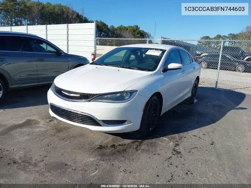 1C3CCCAB3FN744603 2015 Chrysler 200 Limited
