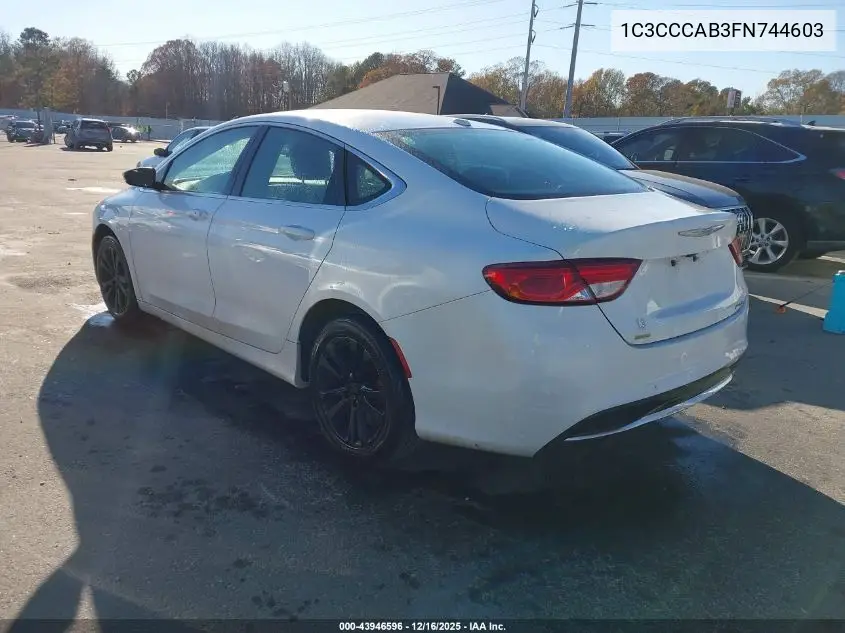 1C3CCCAB3FN744603 2015 Chrysler 200 Limited