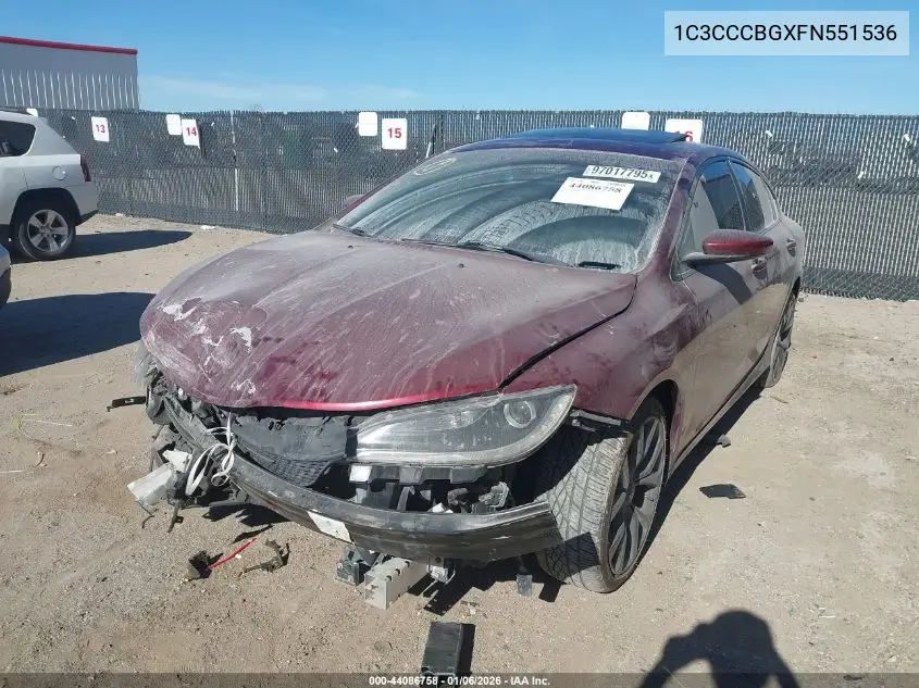 1C3CCCBGXFN551536 2015 Chrysler 200 S