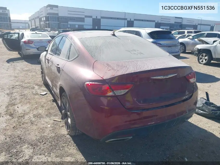 1C3CCCBGXFN551536 2015 Chrysler 200 S