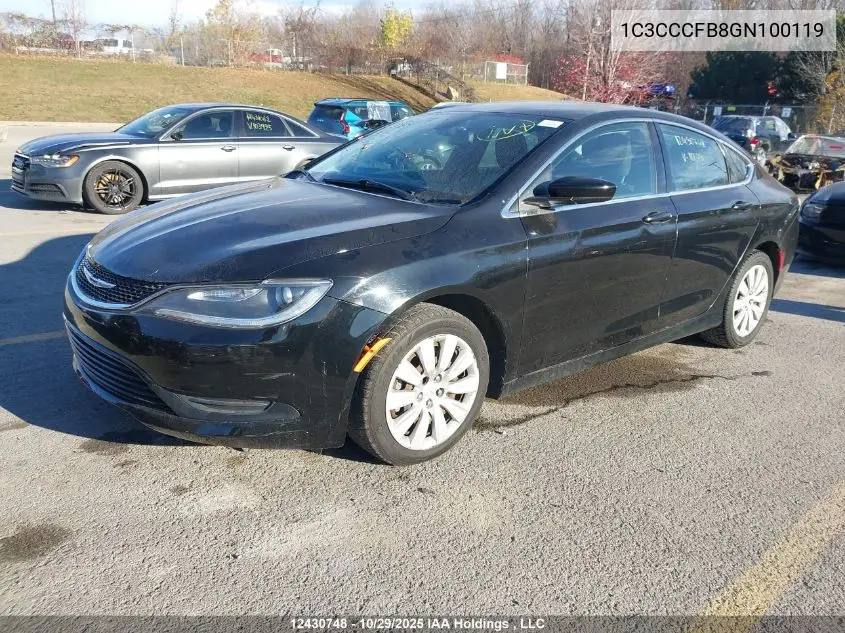 1C3CCCFB8GN100119 2016 Chrysler 200