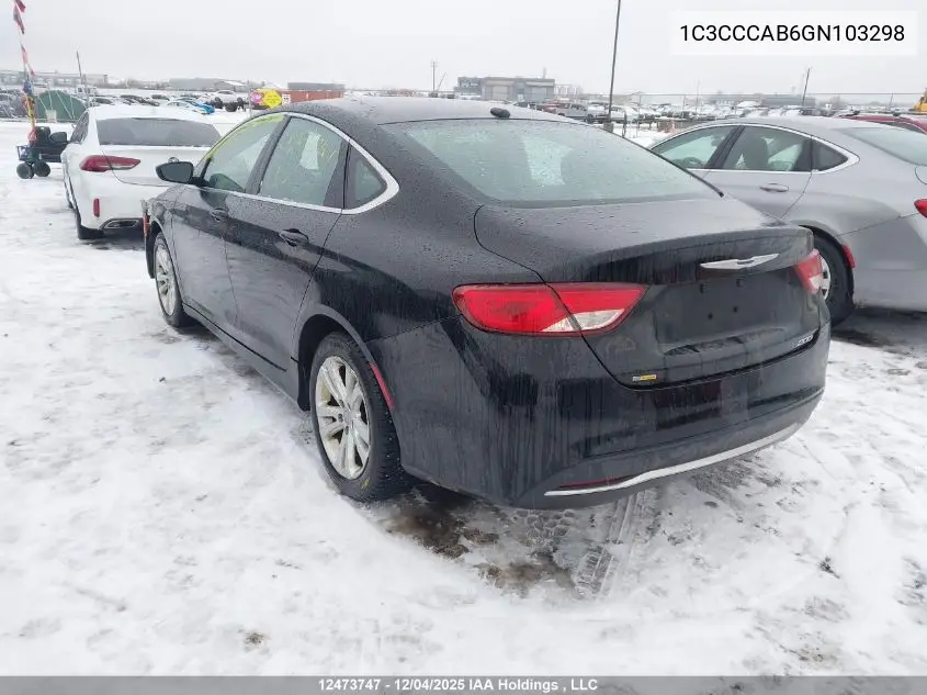 1C3CCCAB6GN103298 2016 Chrysler 200 Limited