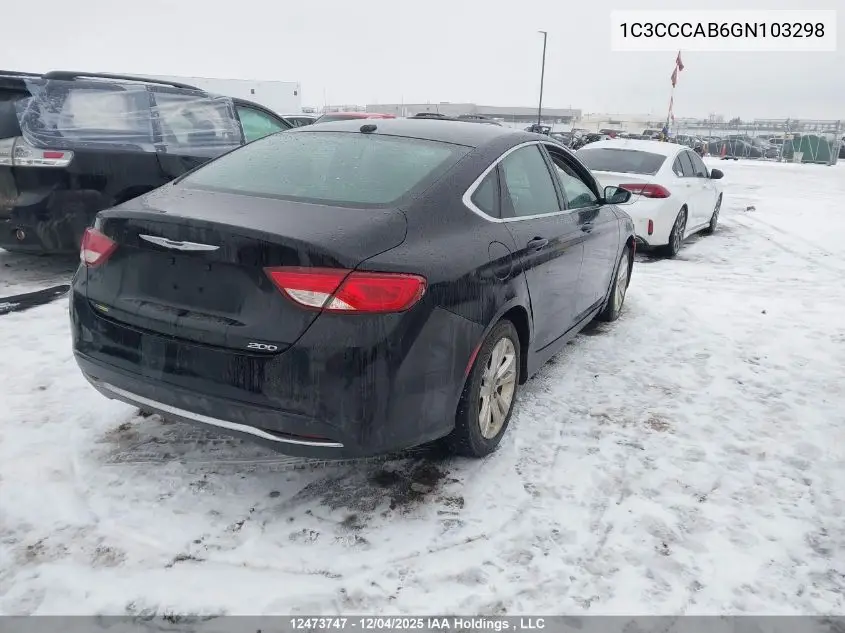 1C3CCCAB6GN103298 2016 Chrysler 200 Limited