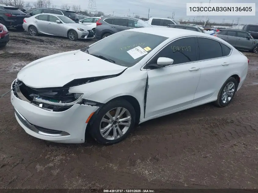 1C3CCCAB3GN136405 2016 Chrysler 200 Limited