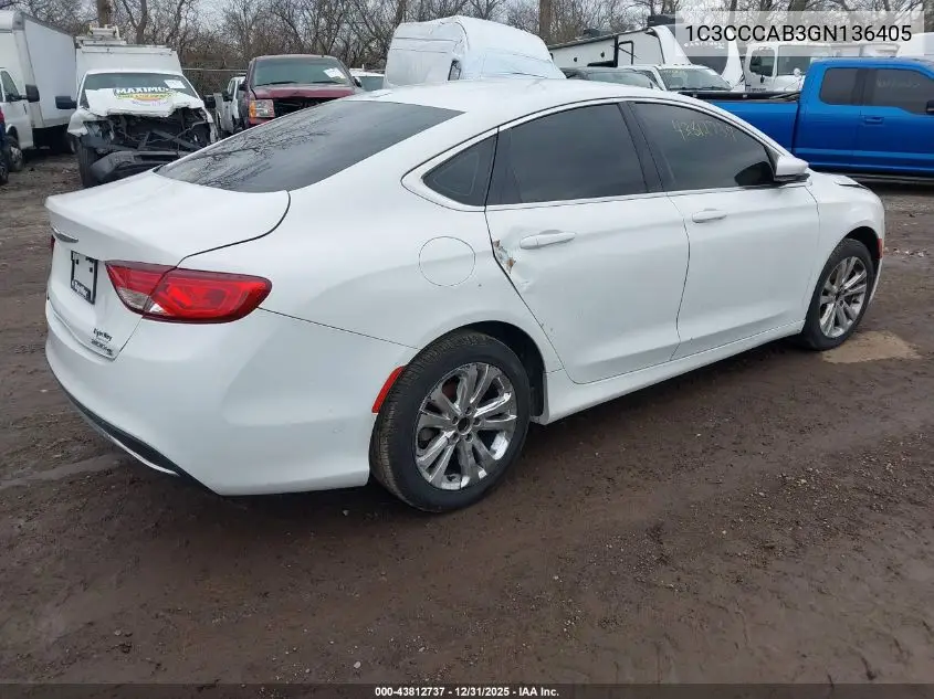 1C3CCCAB3GN136405 2016 Chrysler 200 Limited