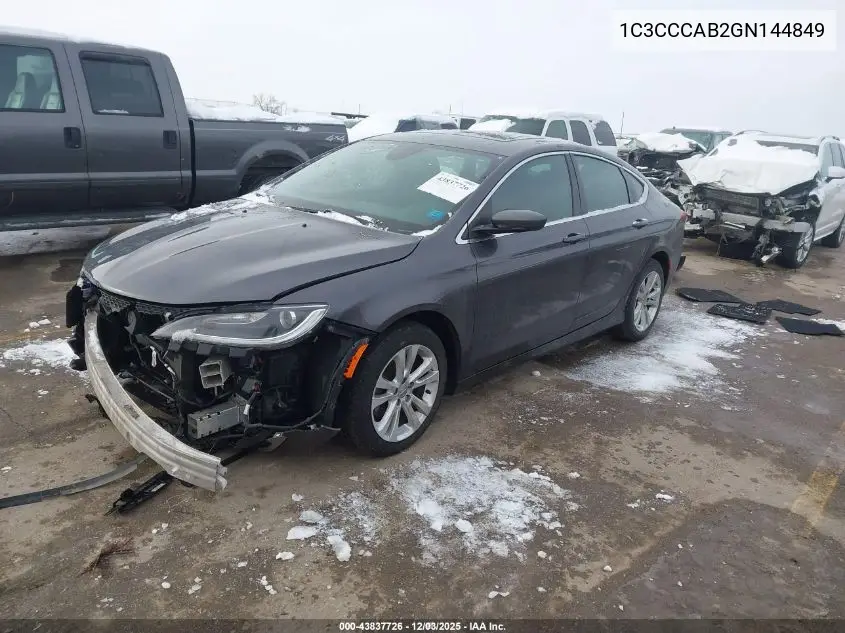 1C3CCCAB2GN144849 2016 Chrysler 200 Limited