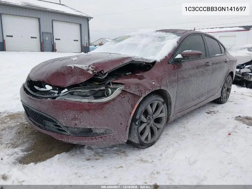 1C3CCCBB3GN141697 2016 Chrysler 200 S