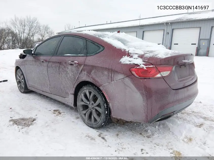 1C3CCCBB3GN141697 2016 Chrysler 200 S