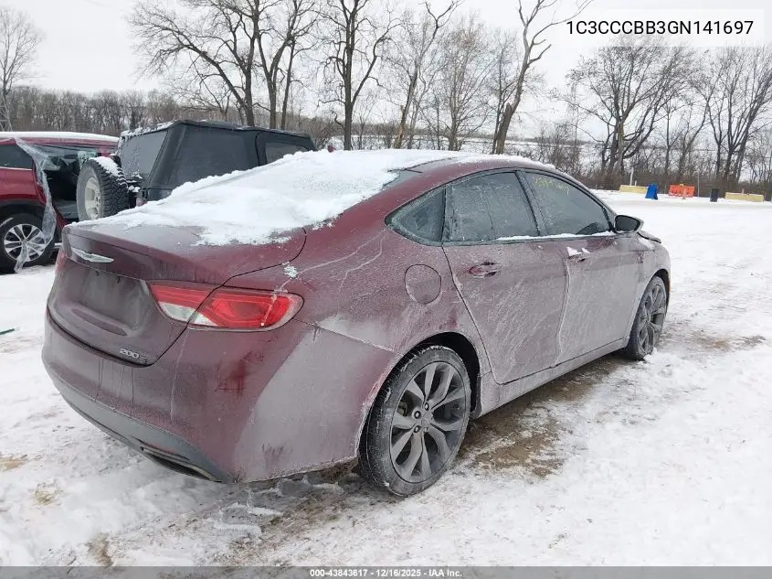 1C3CCCBB3GN141697 2016 Chrysler 200 S