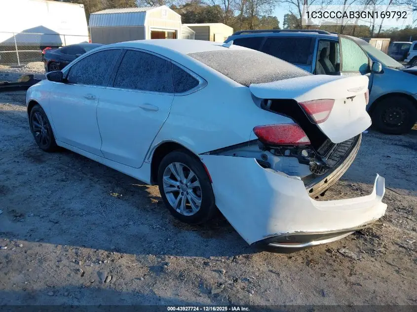 1C3CCCAB3GN169792 2016 Chrysler 200 Limited