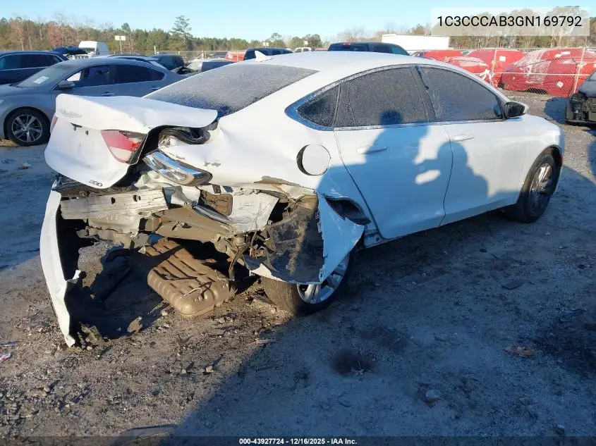 1C3CCCAB3GN169792 2016 Chrysler 200 Limited