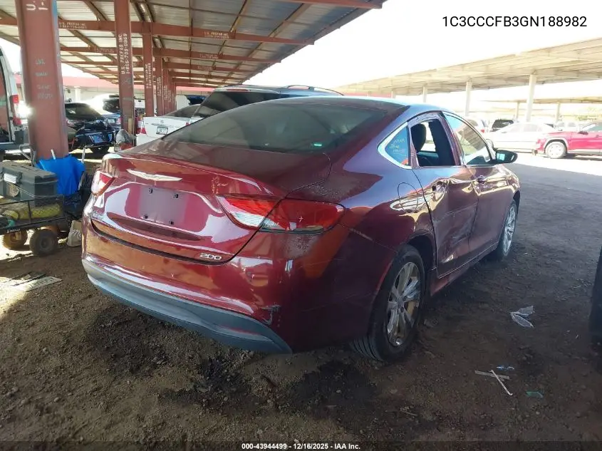 1C3CCCFB3GN188982 2016 Chrysler 200 Touring
