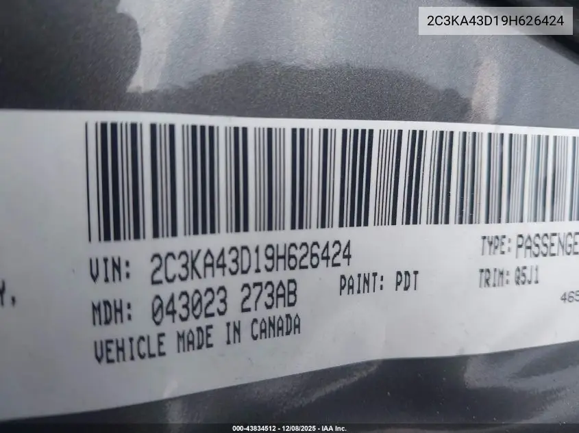 2C3KA43D19H626424 2009 Chrysler 300 Lx
