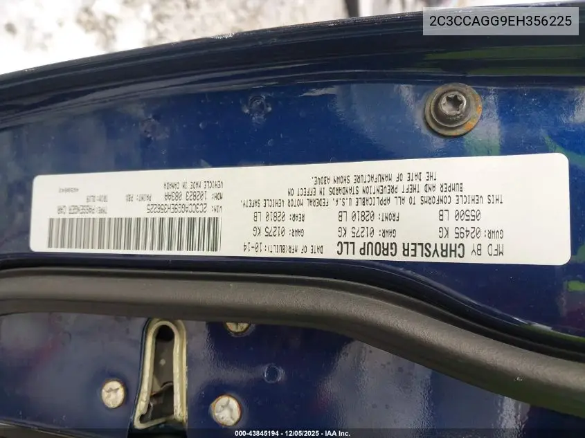 2C3CCAGG9EH356225 2014 Chrysler 300 300S