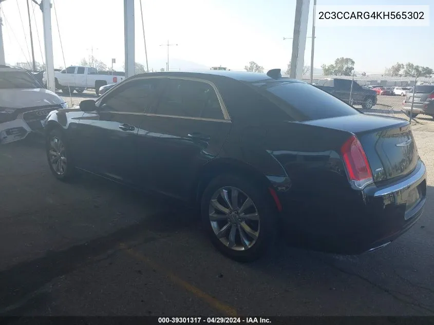 2C3CCARG4KH565302 2019 Chrysler 300 Touring Awd