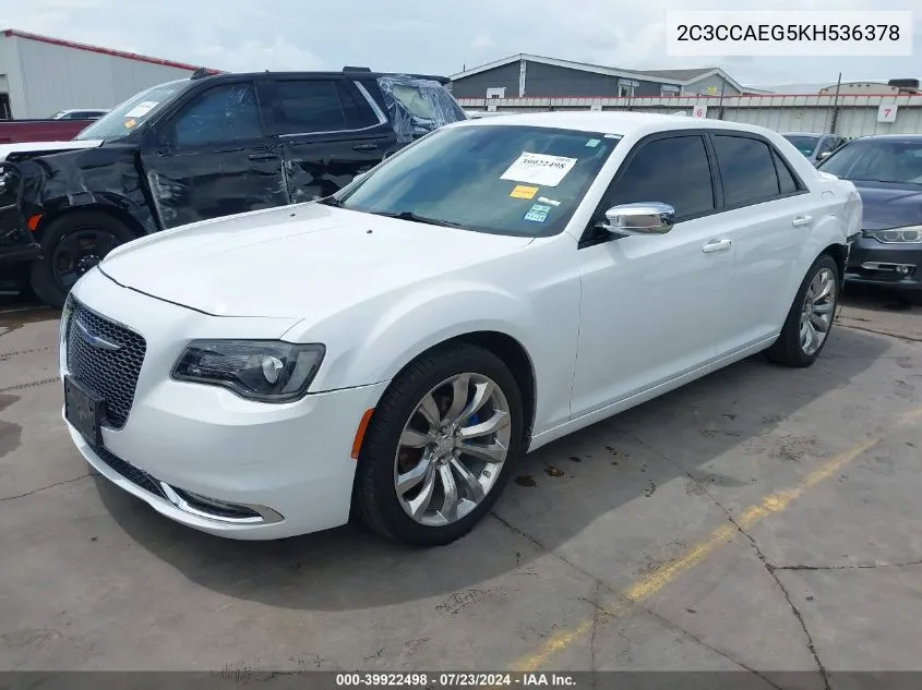 2C3CCAEG5KH536378 2019 Chrysler 300 Limited