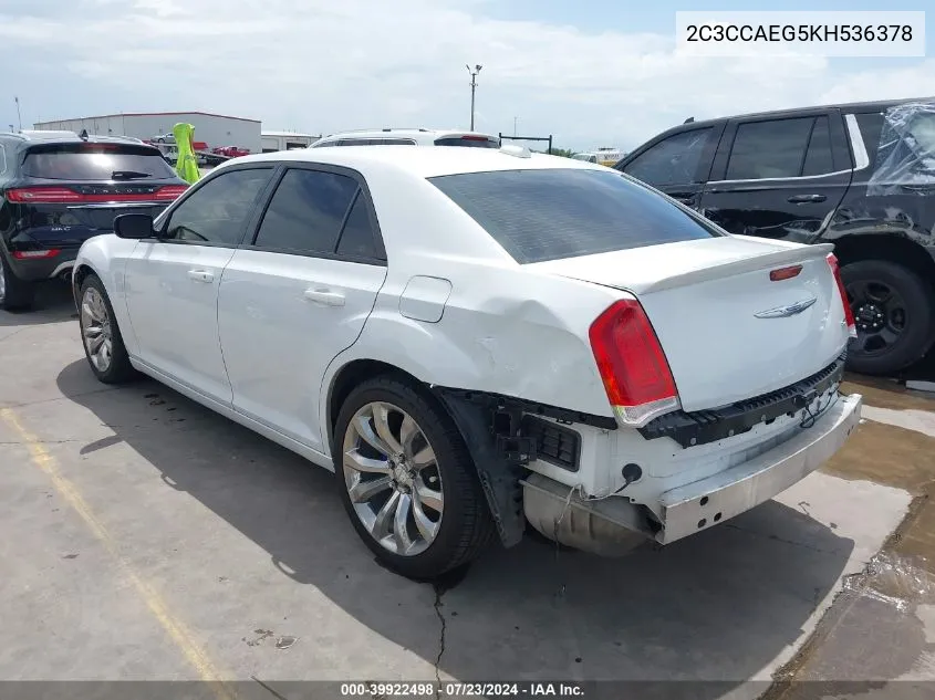 2C3CCAEG5KH536378 2019 Chrysler 300 Limited